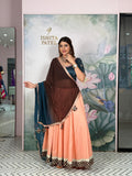 Twirl Peach - Chaniya Choli