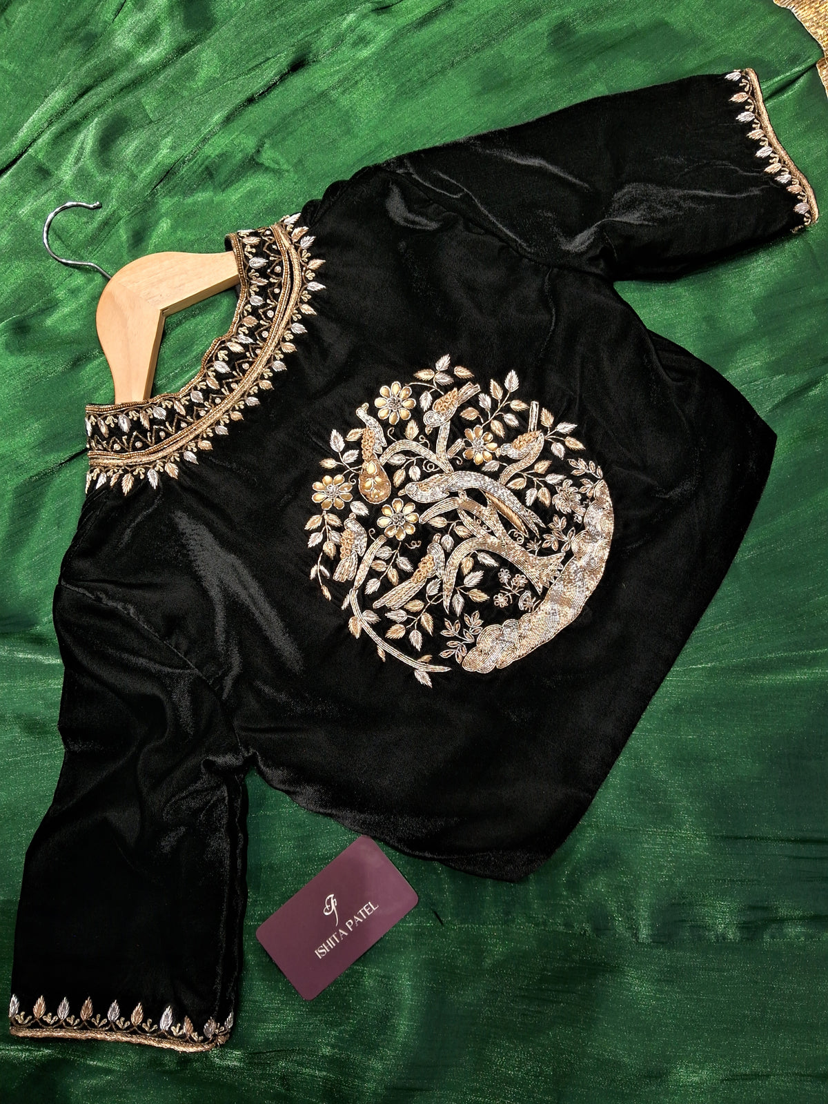 Black Velvet Khatwork Blouse