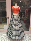 Orange black Lehenga Choli