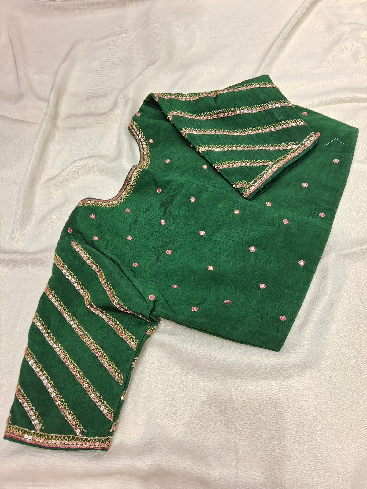 Green Hand Embroidery Blouse