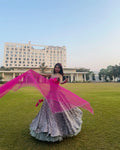 Grey Pink Lehenga Choli