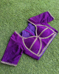 Purple Raw Silk Khatwork Blouse